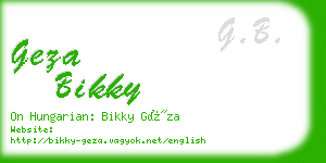 geza bikky business card